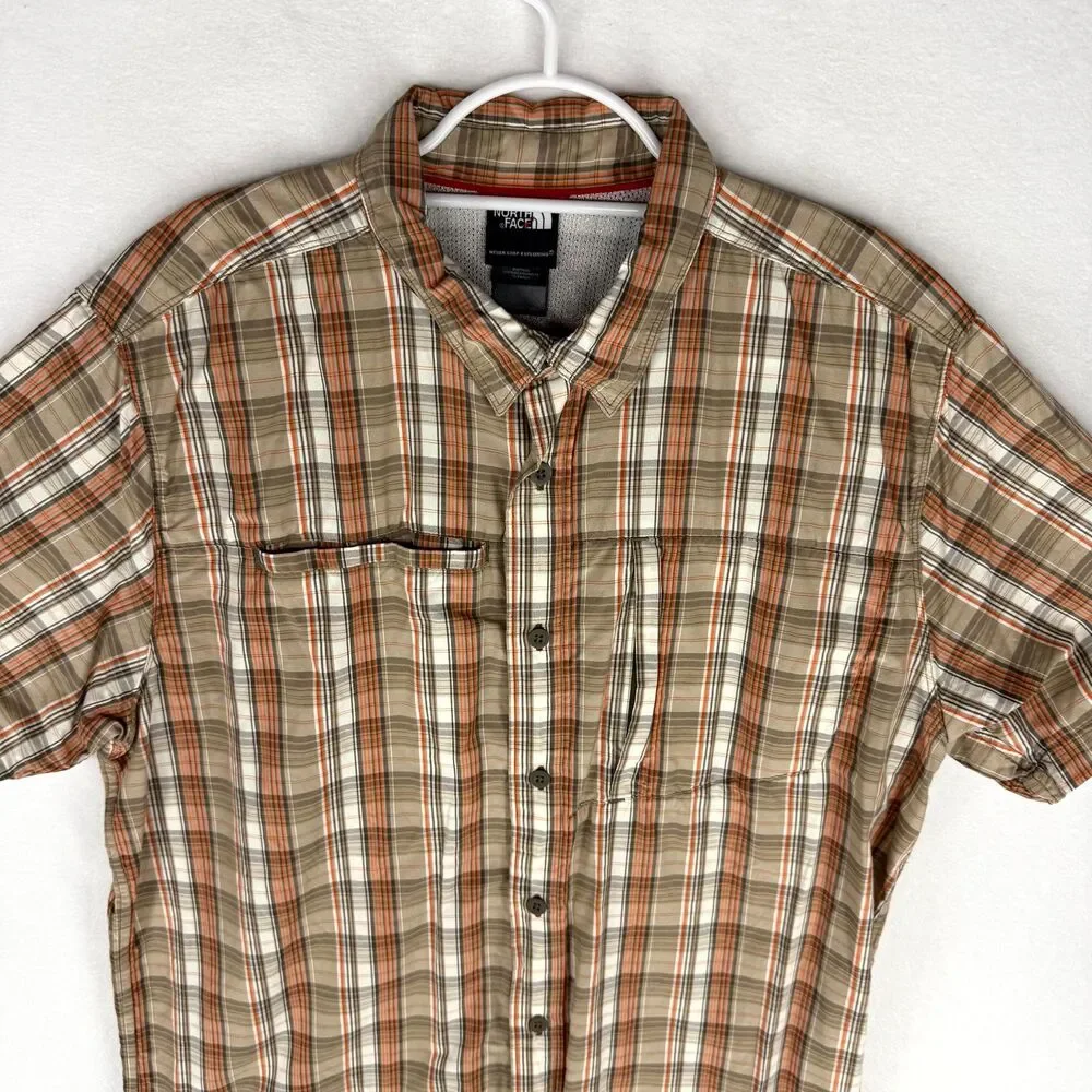 The North Face Mens Lyocell Nylon Short Sleeve Button Up Woven Top‎ Mens Size L